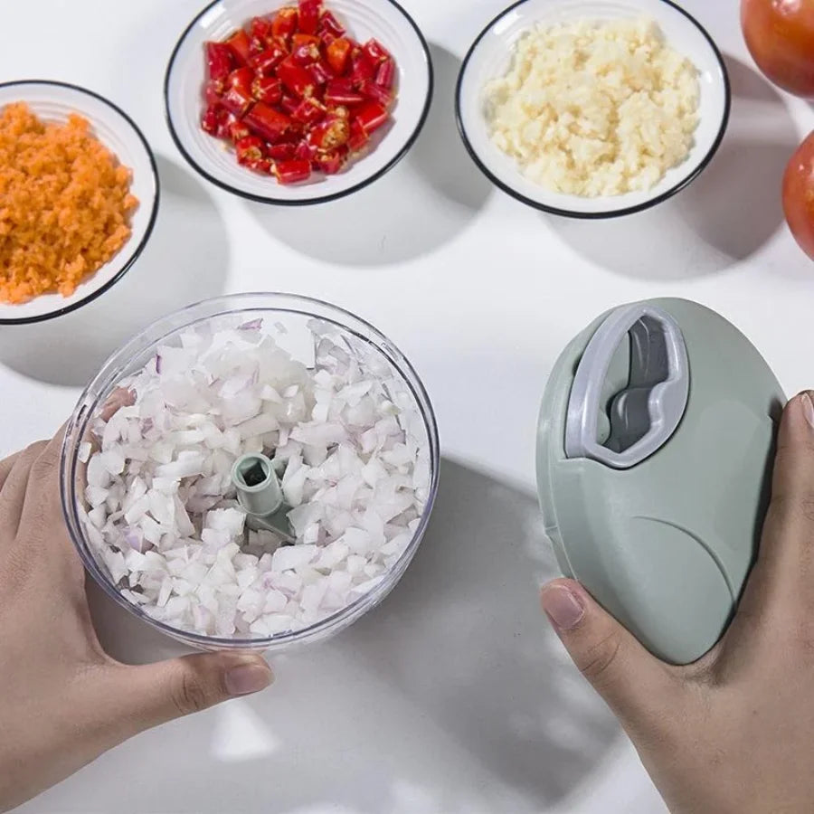 Picadora Manual Multifunción de 500/900 ml – Corta Verduras, Ajo y Carne en Segundos