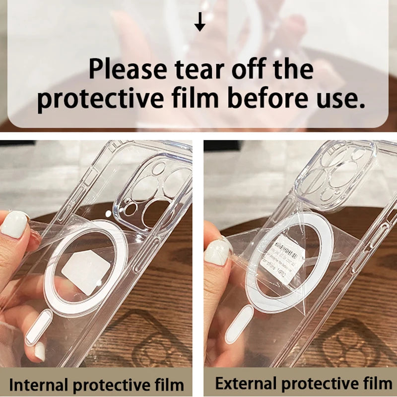 Funda Transparente Magnética Compatible con MagSafe para iPhone