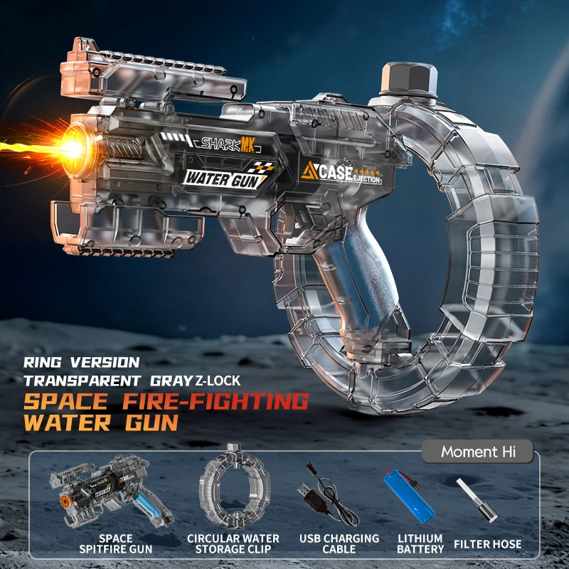 Pistola de Agua Eléctrica Automática Recargable para Adultos y Niños | Succión Automática de Agua | Potente Alcance | Juguete para Playa, Piscina y Verano