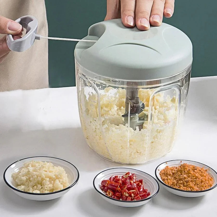 Picadora Manual Multifunción de 500/900 ml – Corta Verduras, Ajo y Carne en Segundos