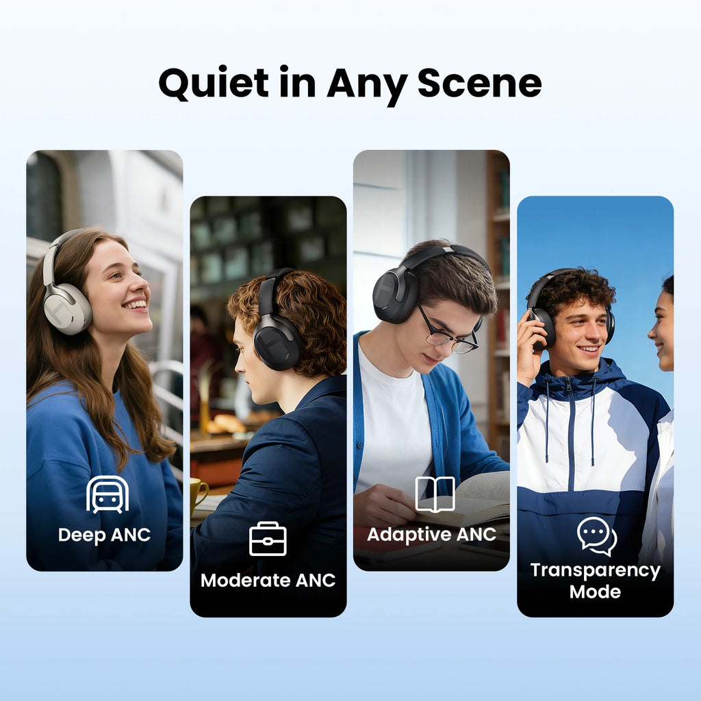 Haylou S40 ANC Auriculares Bluetooth 6.0 Inalámbricos | Cancelación de Ruido 50dB | Hi-Res Audio | LDAC | Sonido Espacial 3D | Over Ear
