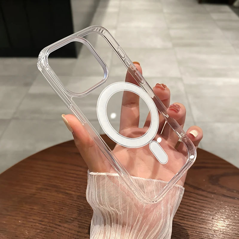 Funda Transparente Magnética Compatible con MagSafe para iPhone