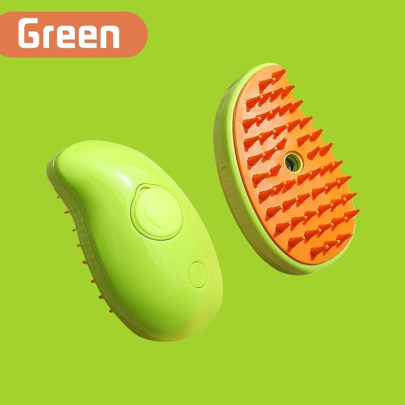 Cepillo de Vapor 3 en 1 para Perros y Gatos | Masaje, Baño y Eliminación de Pelo ⭐