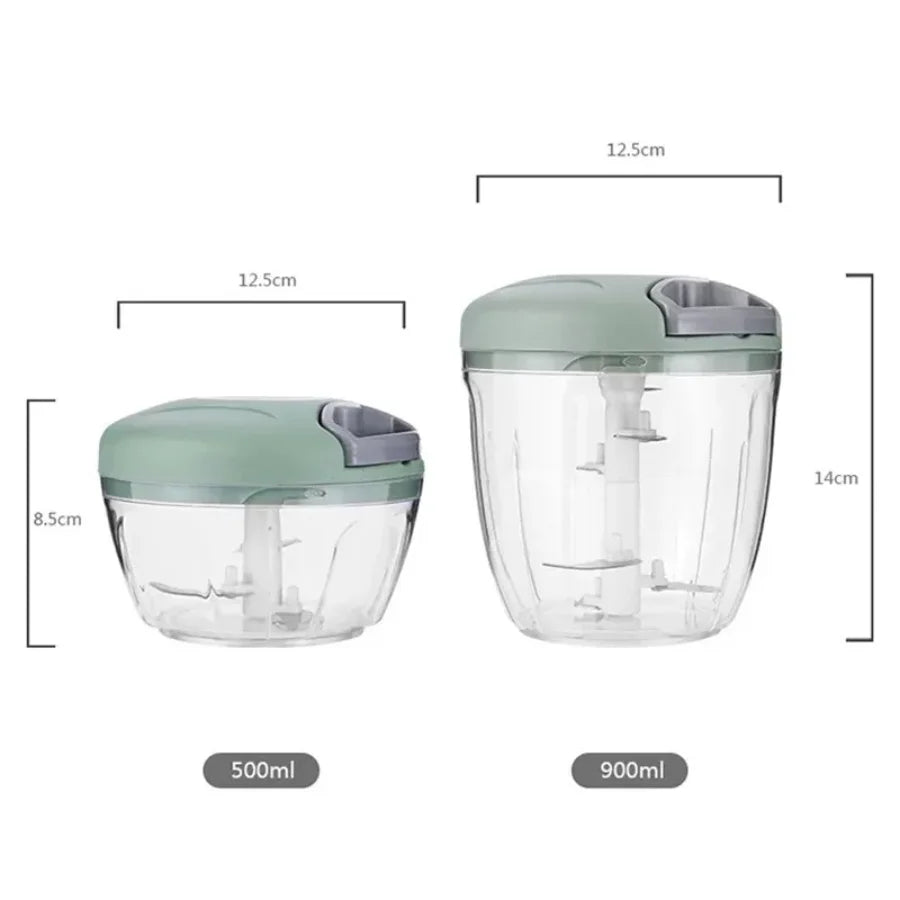 Picadora Manual Multifunción de 500/900 ml – Corta Verduras, Ajo y Carne en Segundos