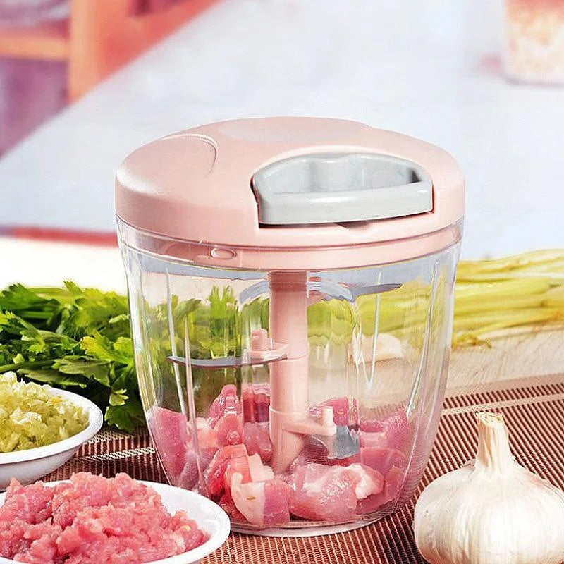 Picadora Manual Multifunción de 500/900 ml – Corta Verduras, Ajo y Carne en Segundos